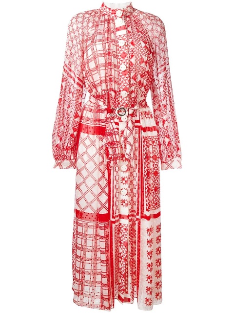 FENDI geometric print maxi dress - Red - zdjęcie produktu nr 1