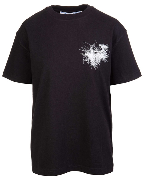 OFF-WHITE - Czarny t-shirt z kontrastowym logo na plecach - zdjęcie produktu nr 1