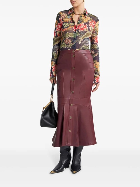 ETRO mermaid leather skirt - Red - zdjęcie produktu nr 2