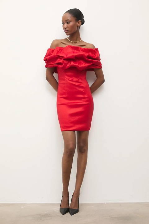 Answear.LAB sukienka kolor czerwony mini dopasowana - zdjęcie produktu nr 2