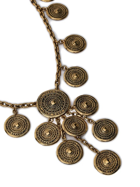 Saint Laurent medallion-embellishment necklace - Gold - zdjęcie produktu nr 2