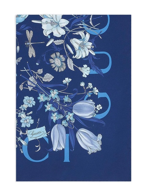 Gucci floral-print scarf - Blue - zdjęcie produktu nr 1