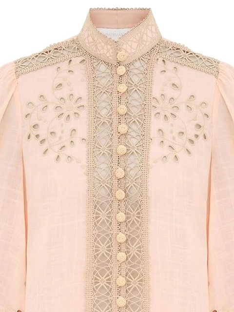 ZIMMERMANN floral-embroidered button shirt - Pink - zdjęcie produktu nr 2