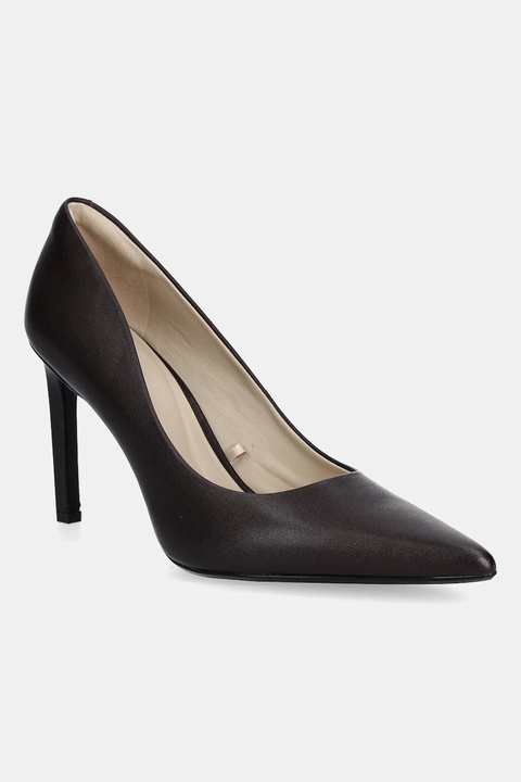Calvin Klein szpilki skórzane ESS STILETTO 90 kolor bordowy HW0HW02608 - zdjęcie produktu nr 1