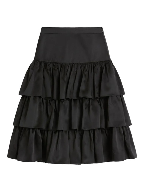 Valentino Garavani ruffled satin skirt - Black - zdjęcie produktu nr 1