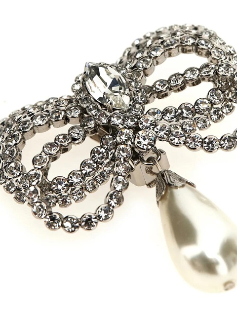 Alessandra Rich Bow earrings - Silver - zdjęcie produktu nr 2