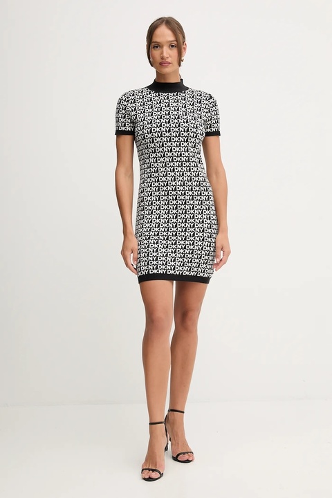 Dkny sukienka kolor czarny mini prosta DJ5R0911 - zdjęcie produktu nr 2