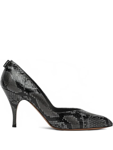 Miu Miu 85mm snakeskin stiletto pumps - Grey - zdjęcie produktu nr 1