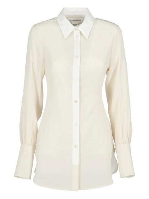 Victoria Beckham contrast placket top - Neutrals - zdjęcie produktu nr 1