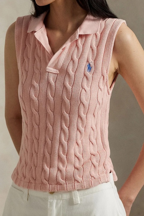 Polo Ralph Lauren kamizelka bawełniana kolor różowy 211943140 - zdjęcie produktu nr 2