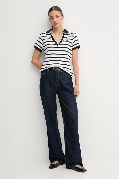 Pedro del Hierro polo damski kolor biały 4532381 - zdjęcie produktu nr 2