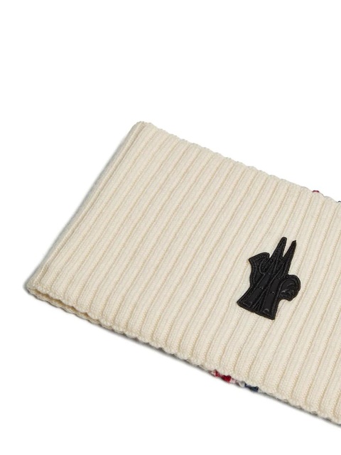 Moncler Grenoble logo-patch ribbed headband - Neutrals - zdjęcie produktu nr 2