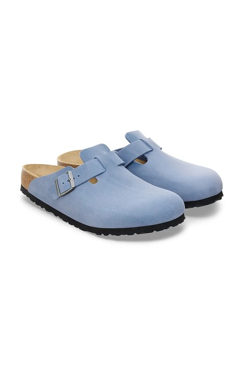 Birkenstock klapki zamszowe Boston damskie kolor niebieski 1028239 - zdjęcie produktu nr 2
