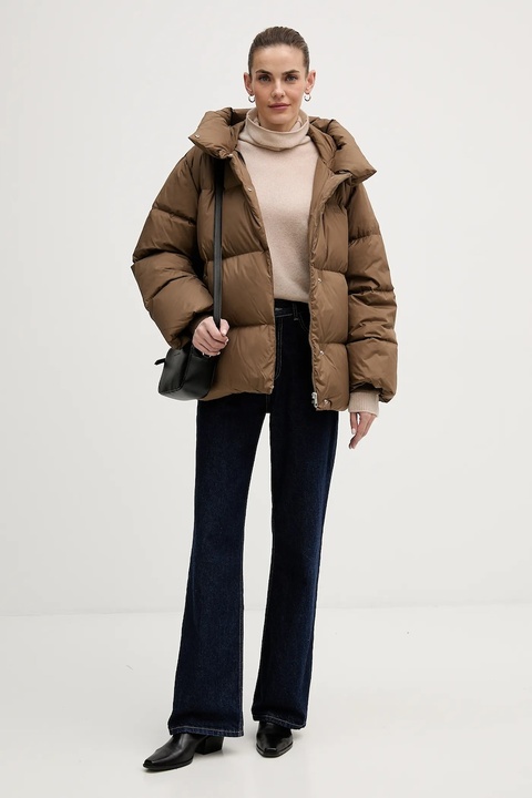 Tommy Hilfiger kurtka puchowa kolor brązowy zimowa WW0WW47746 - zdjęcie produktu nr 2