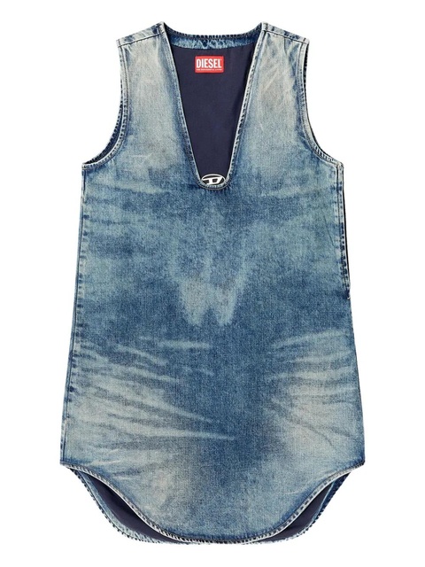 Diesel De-Laris sleeveless V-neck denim mini dress - Blue - zdjęcie produktu nr 1