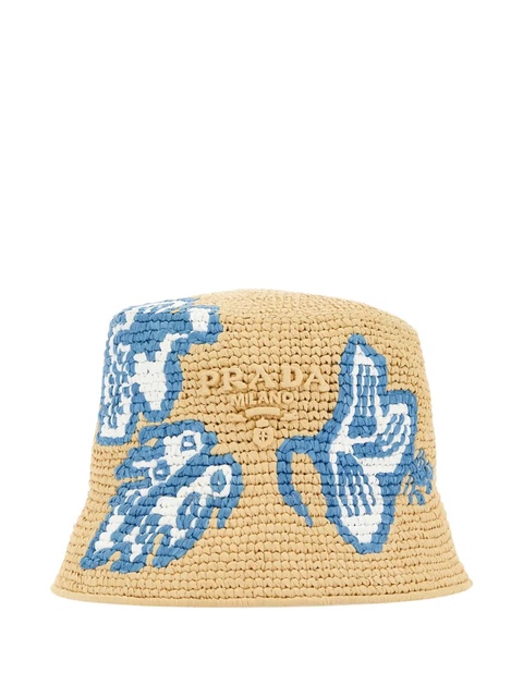 Prada raffia bucket hat - Neutrals - zdjęcie produktu nr 2
