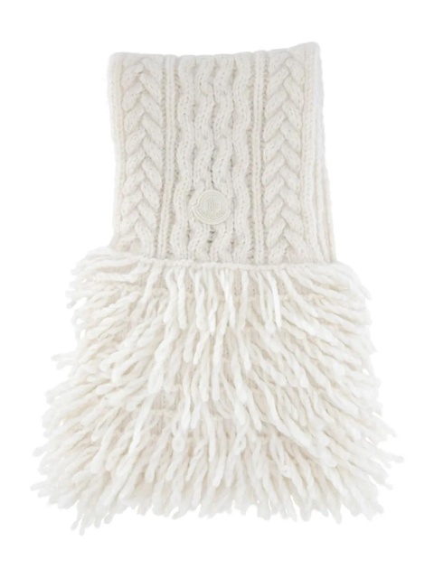 Moncler cable-knit fringed scarf - Neutrals - zdjęcie produktu nr 1