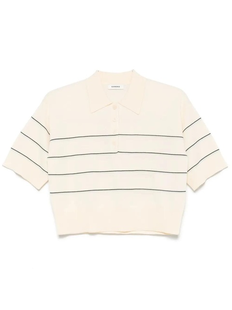 SANDRO striped polo shirt - Neutrals - zdjęcie produktu nr 1