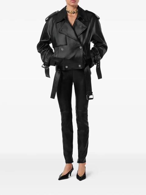 Versace belted leather jacket - Black - zdjęcie produktu nr 2