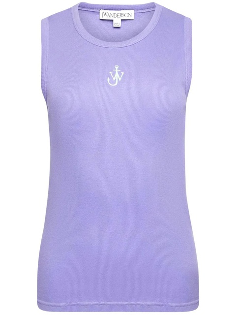 JW Anderson logo-embroidered top - Purple - zdjęcie produktu nr 1
