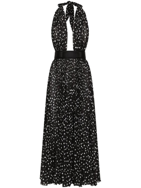 Dolce & Gabbana polka dot-print halterneck dress - Black - zdjęcie produktu nr 1