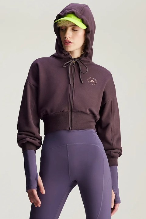 adidas by Stella McCartney bluza dresowa kolor fioletowy z kapturem gładka IZ5011 - zdjęcie produktu nr 1