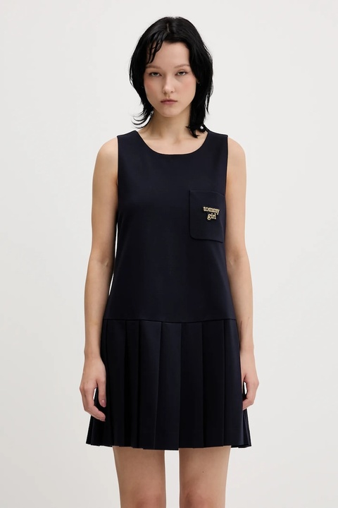 Tommy Jeans sukienka kolor granatowy mini rozkloszowana DW0DW22496 - zdjęcie produktu nr 1