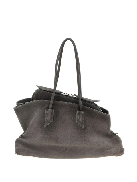 The Attico La Passeggiata brushed-suede double-handle shoulder bag - Grey - zdjęcie produktu nr 1