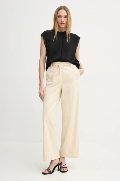 Day Birger et Mikkelsen spodnie bawełniane Jade kolor beżowy szerokie high waist DAY65243696 - zdjęcie produktu nr 2