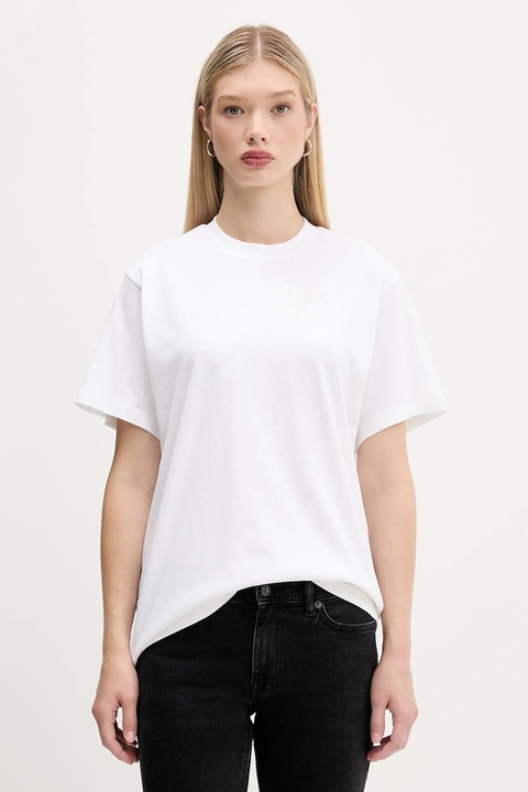 HUGO t-shirt bawełniany damski kolor biały 50550901 - zdjęcie produktu nr 1