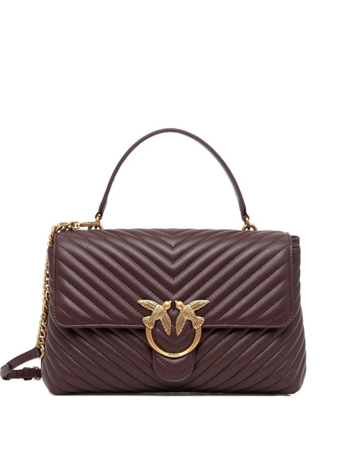 PINKO Love Lady Puff chevron-quilted satchel - Brown - zdjęcie produktu nr 1