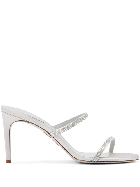 René Caovilla 100mm satin strass sandals - Grey - zdjęcie produktu nr 1