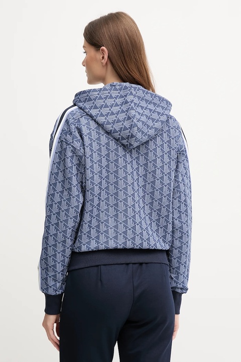 Lacoste bluza damska kolor granatowy z kapturem wzorzysta SF7606 - zdjęcie produktu nr 2