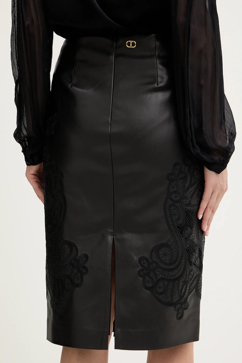 Twinset spódnica kolor czarny midi prosta 252TT2011 - zdjęcie produktu nr 1