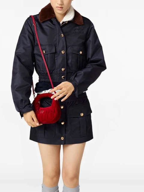 Miu Miu mini Wander logo-lettering tote bag - Red - zdjęcie produktu nr 2