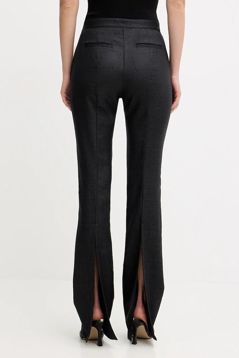 Pinko spodnie z dodatkiem wełny damskie kolor czarny dzwony high waist 106124 A305 - zdjęcie produktu nr 2