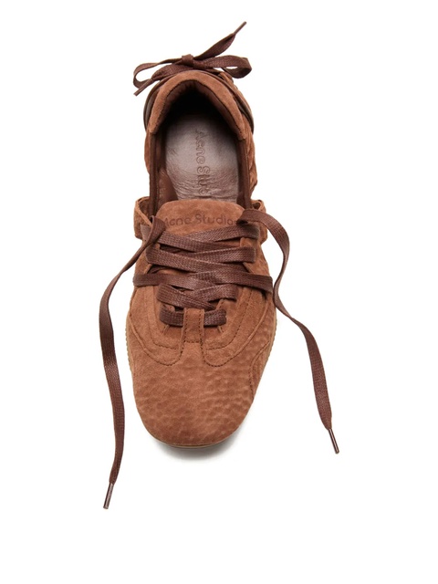 Acne Studios lace-up leather sneakers - Brown - zdjęcie produktu nr 2