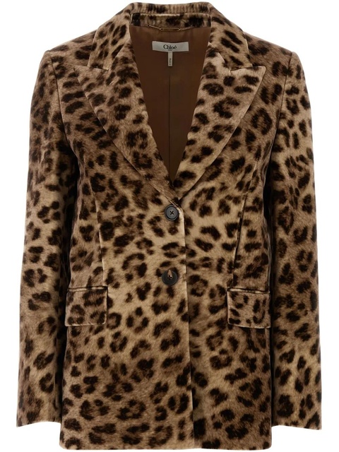 Chloé animal-print blazer - Brown - zdjęcie produktu nr 1