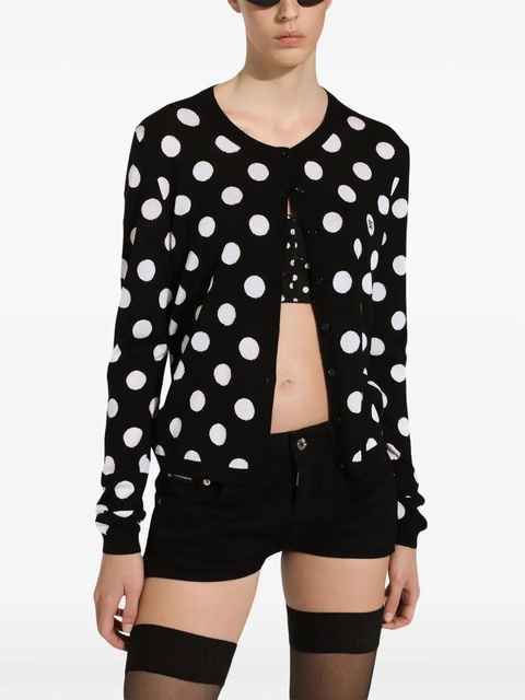 Dolce & Gabbana polka dot-pattern button-up cardigan - Black - zdjęcie produktu nr 2