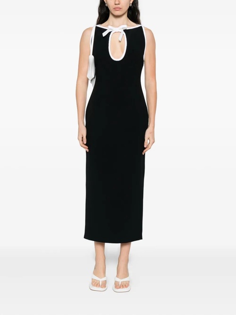 Rowen Rose keyhole-neck sleeveless midi dress - Black - zdjęcie produktu nr 2