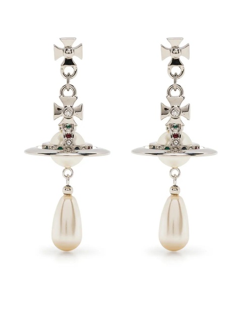 Vivienne Westwood Orb crystal-embellished drop earrings - Silver - zdjęcie produktu nr 1