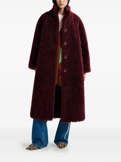 Essentiel Antwerp Ispot stand-up collar faux-shearling coat - Red - zdjęcie produktu nr 2