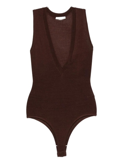 ENTIRE STUDIOS V-neck sleeveless bodysuit - Brown - zdjęcie produktu nr 1