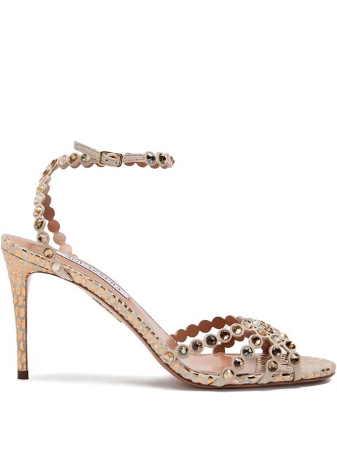 Aquazzura 85mm Tequila scalloped embellished sandal - Neutrals - zdjęcie produktu nr 2
