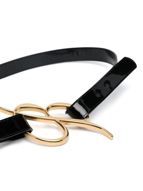 Blumarine gold-toned letter logo belt - Black - zdjęcie produktu nr 2