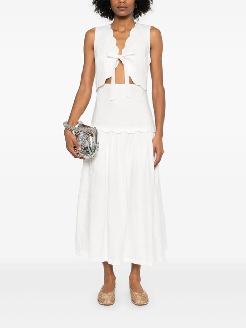 SANDRO scallop-edge maxi dress - White - zdjęcie produktu nr 2