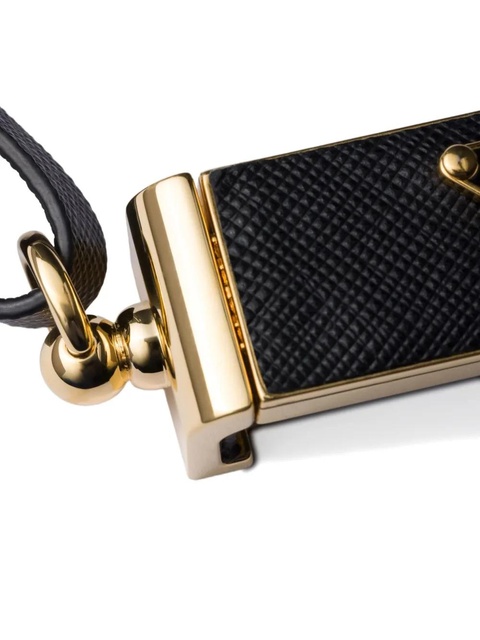 Prada triangle-logo leather smartphone case - Black - zdjęcie produktu nr 2