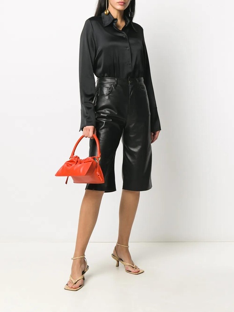 Nanushka Mandine satin long-sleeved shirt - Black - zdjęcie produktu nr 2