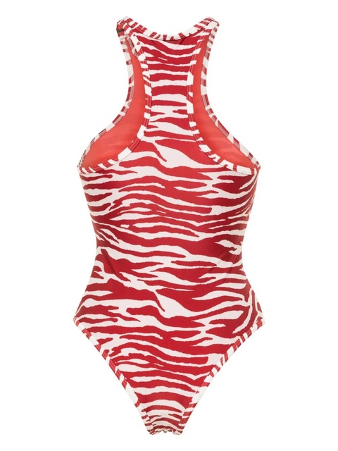 The Attico zebra-print swimsuit - Red - zdjęcie produktu nr 1
