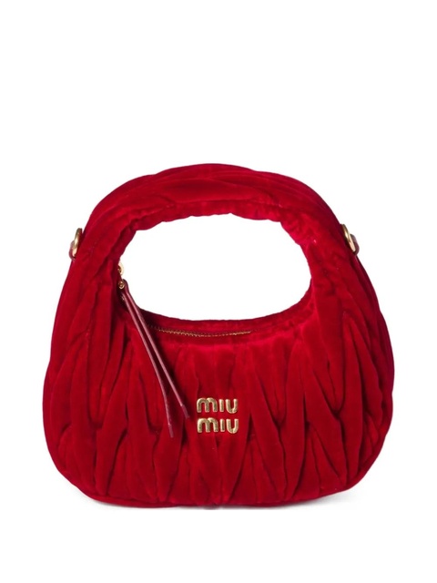 Miu Miu mini Wander logo-lettering tote bag - Red - zdjęcie produktu nr 1